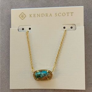 Kendra Scott Elisa Gold Pendant Necklace in Turquoise